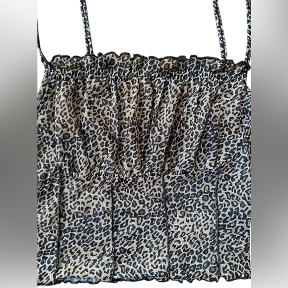 NWOT sheer mesh leopard print bustier tank - Picture 2 of 4
